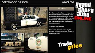 How to unlock Trade Price for Greenwood Cruiser Police Car in GTA Online: Bottom Dollar Bounties DLC