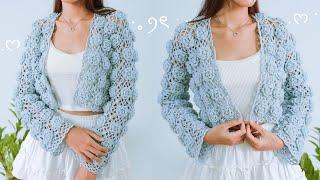 Crochet Flower Square Cardigan Tutorial | Chenda DIY