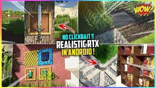 NO CLICKBAIT  ! MINECRAFT REALISTIC RTX IN ANDROID 4GB 6GB 12GB POJAV LAUNCHER SHADER TEXTURE