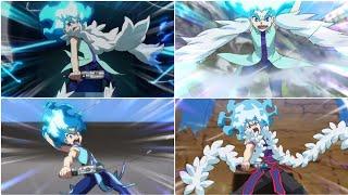 All Launch Styles of Lui Shirosagi in Beyblade Burst Season 1-6