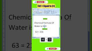 Subscript and Superscript shortcut Key in Excel // #shorts #youtubeshorts #excel #computer #viral .
