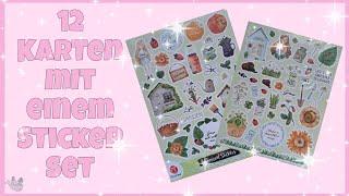  12 Karten mit einem Sticker Set  von Action