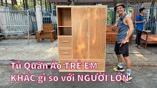 Tủ đựng Quần áo gỗ dành cho TRẺ EM khác gì so Với Tủ của NGƯỜI LỚN