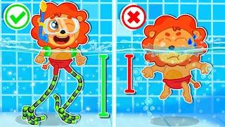 Liam Family USA | Long Legs vs Short Legs! Safety Rules in Swimming Pools | Family Kids Cartoons