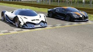 Devel Sixteen vs Bugatti Chiron Super Sport 300+ at Monza Full Course