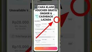 Cara mendapat voucher gratis ongkir dan cashback Lazada #shorts