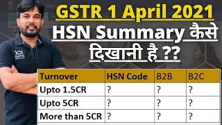 HSN summary in GSTR 1 April 2021 |