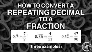 How to convert a REPEATING DECIMAL to a FRACTION...