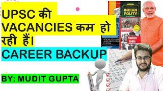 Decline in UPSC Vacancies | Career Backup | UPSC Can Make or Break Your Career| Mudit Gupta