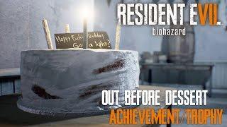 Resident Evil 7 Biohazard • Out Before Dessert Achievement  Trophy  Happy Birthday Videotape