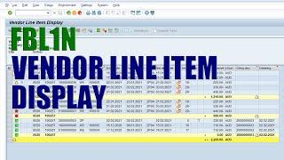 SAP Transaction FBL1N - Vendor Line Item Display