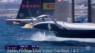 Louis Vuitton Cup Semi Finals Day 3 USA v Italy. Winds light in Spain and the USA Team Step Up.