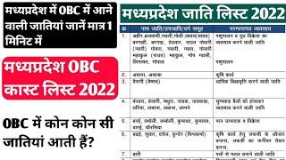 MP Caste List 2022/मध्यप्रदेश पिछड़ा वर्ग में शामिल जातियां/obc caste list in mp2022/mp obccastlist