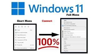 Windows 11- Restore old Right Click Menu.
