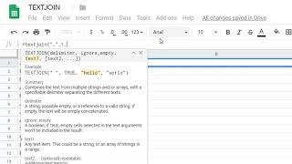 JOIN WORDS USING "TEXTJOIN" FUNCTION IN GOOGLE SHEETS