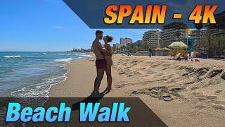 Beach Walk Fuengirola part-4 las Gaviotas beach Costa del Sol Malaga 4K UHD