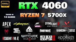 RTX 4060 + Ryzen 7 5700x : Test in 14 Games | 1080p | All Settings Tested