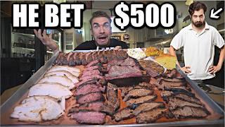 OWNER BETS ME $500 TO BEAT HIS XXL BBQ CHALLENGE | Joel Hansen