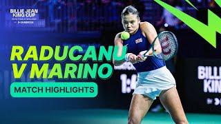 Emma Raducanu v Rebecca Marino | Great Britain v Canada 2024 Billie Jean King Cup Finals Highlights