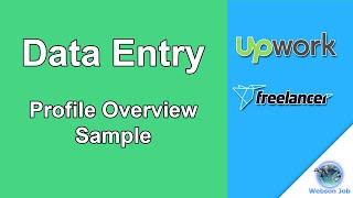 Data Entry Profile Overview Sample and Example for Upwork Freelancer