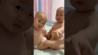 Brother Kisses Crying Twin Brother #baby #cute #funny #cutebaby #viral#sweetheart#funnybaby#brothers