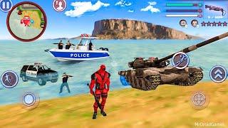 Deadpool Rope Hero Vice Town: Fun at Military Officers Tank - Android Gameplay