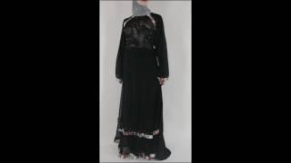 Nousha Black and Tan Chic Abaya AB684