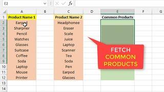 Trick to match common items form two list in excle