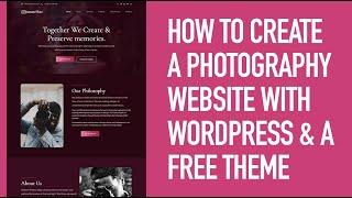 How to create a photography website with WordPress, Free Theme & Elementor