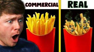 Reacting to COMMERCIALS vs REAL LIFE FOOD! (Crazy)
