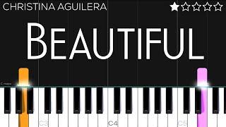 Christina Aguilera - Beautiful | EASY Piano Tutorial