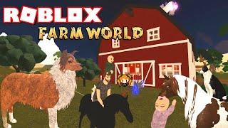 ROBLOX FARM WORLD AUSTRALIAN SHEPARD DOG + BABY HAS A HORSE FAMILY! Babies, Brother & Kitsune