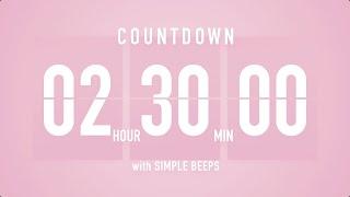 2.5 Hours Countdown Flip Clock Timer / Simple Beeps 