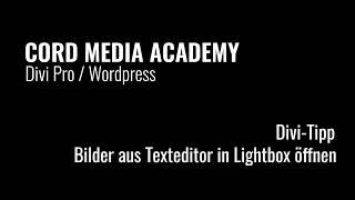 Divi Tipp - Bilder aus dem Texteditor in Lightbox öffnen