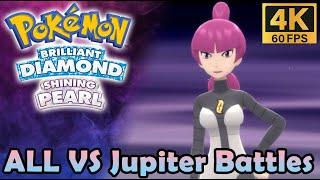 Pokemon Brilliant Diamond & Shining Pearl - ALL Team Galactic Commander Jupiter Battles (4K 60fps)