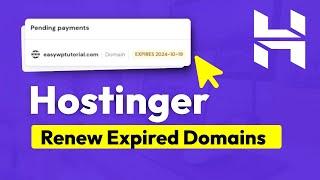 How to Renew Expired Domains - Hostinger