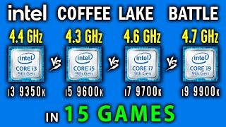 i3 9350k vs i5 9600k vs i7 9700k vs i9 9900k Coffee Lake refresh Battle in 15 Games