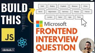 Solve Microsoft Frontend Interview Question | Country Capital Game | JavaScript | React.js