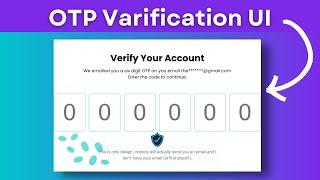 OTP Verification UI With HTML, CSS & JS | OTP Input field | FrontendDUDE