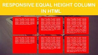 How to make equal height columns in html | In Hindi