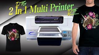 Yuxunda #dtg #dtf 2 in 1 multifunctional printer printing black tshirt