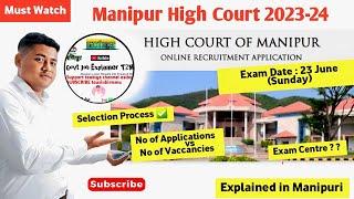 Manipur High Court 2023-24 Latest Update Exam date 23 June || explain in Manipuri️