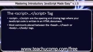 JavaScript Training Tutorial The SCRIPT Tag