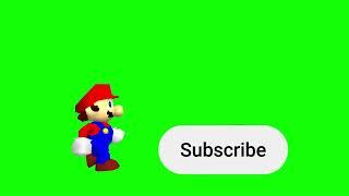 Super Mario 64 Mario punching the subscribe button green screen