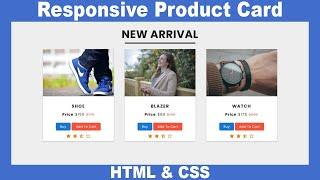 Responsive Ecommerce Product Card Using HTML & CSS | HTML & CSS Tutorial