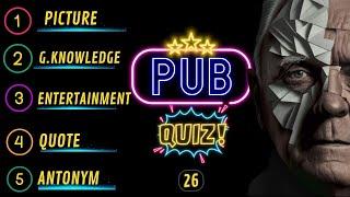 Virtual Pub Quiz Showdown: Test Your Knowledge! Pub Quiz 6 Rounds. No 26