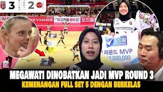 MENYALAMEGAWATI MVP ROUND 3?! SET 5 GILAAA KELAS DUNIA - hasil red sparks vs ai papers V-league