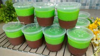 Ide Jualan Bulan Puasa Dan Bisa Untuk Menu Takjil | Puding Lumut Pandan Coklat