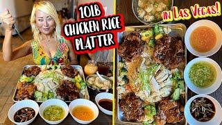 10LB MASSIVE CHICKEN RICE PLATE in Las Vegas!!! at Nuro Bistro - Malasada Desserts #RainaisCrazy