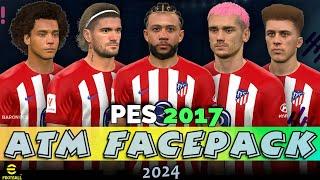 PES 2017 NEW FACEPACK ATLETICO MADRID 2024 PATCH